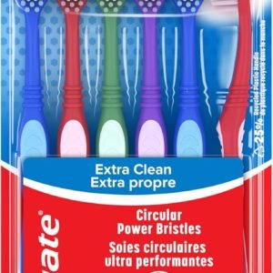 Colgate Extra Clean Toothbrush, Medium Toothbrush for Adults, 6 Pack