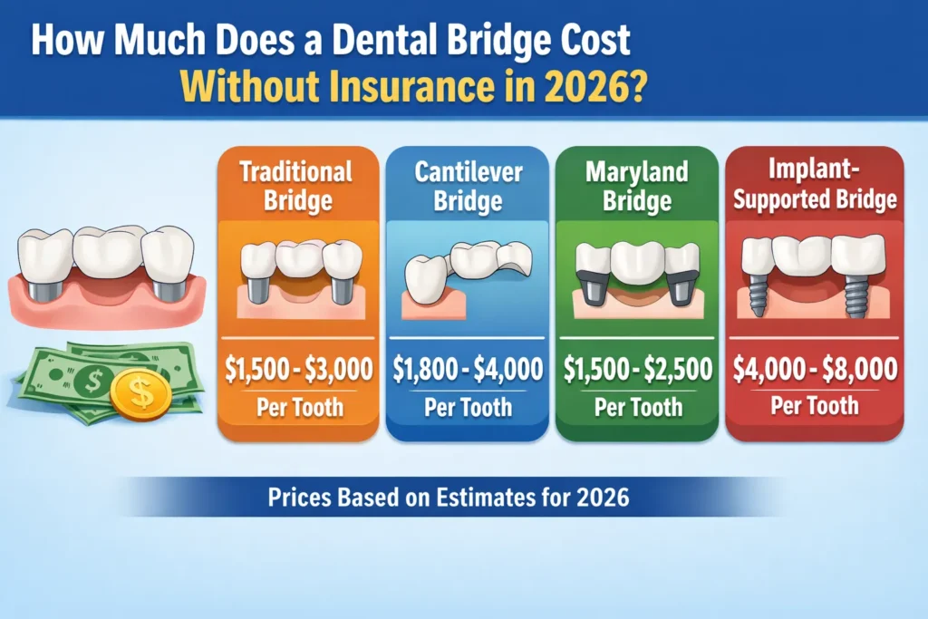 How Much Does a Dental Bridge Cost Without Insurance in 2026