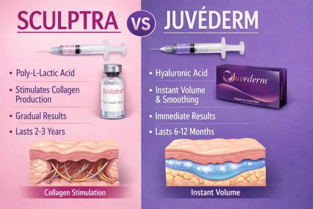 Sculptra vs Juvederm