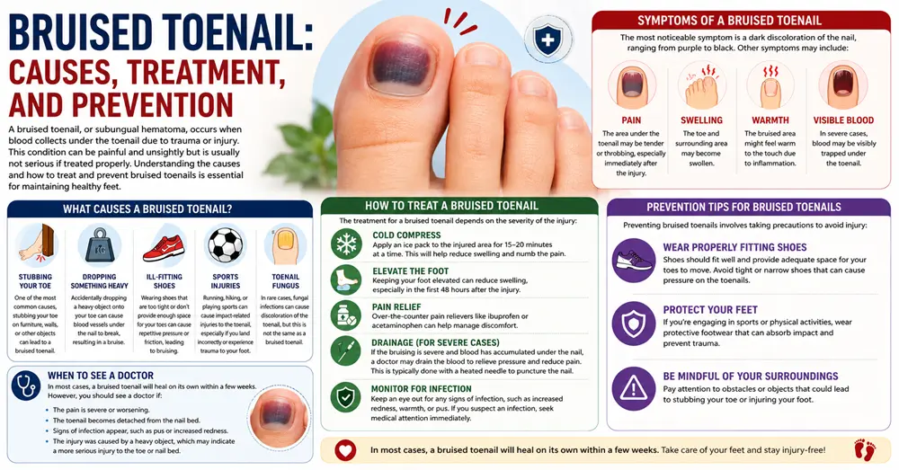 Bruised Toenail Treatment & Prevention – Causes, Tips, and Healing